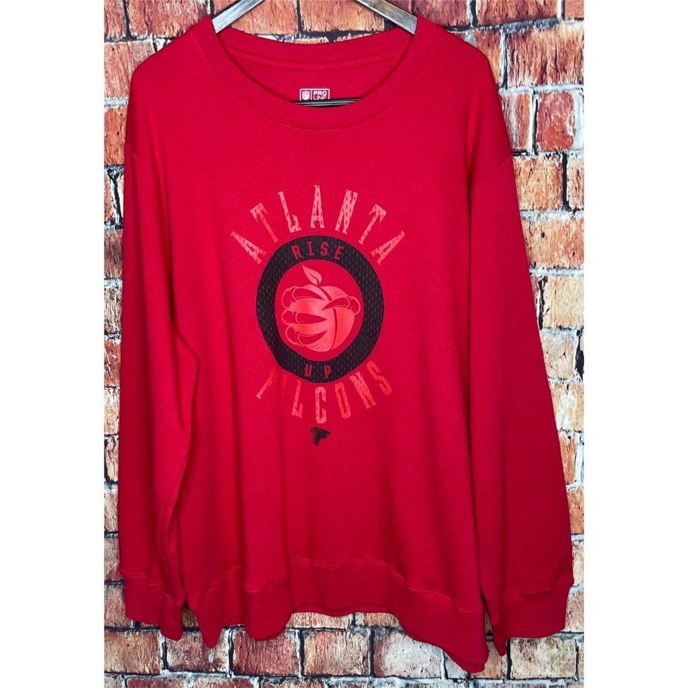 Atlanta Falcons ATL Crewneck 3XL Red Pullover NFL Football Sweatshirt Rise Up
